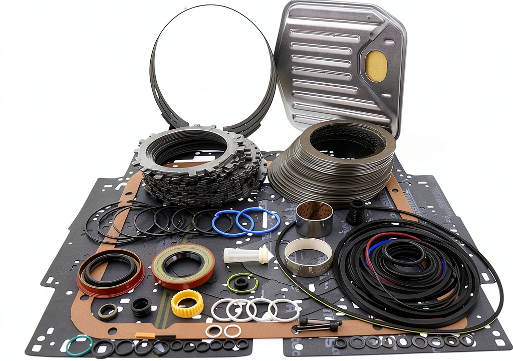 Installing Transmission Rebuild Kit Transparts Clutch on a garage workbench