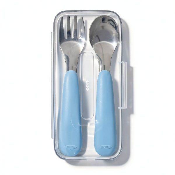 OXO Tot Stainless Steel Fork and Spoon Set for Toddlers-0