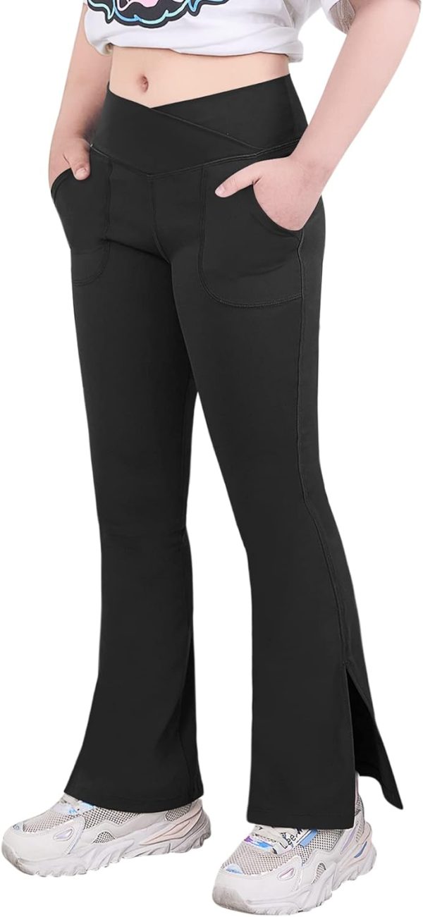 Girls Black Yoga Leggings by BrandName-1
