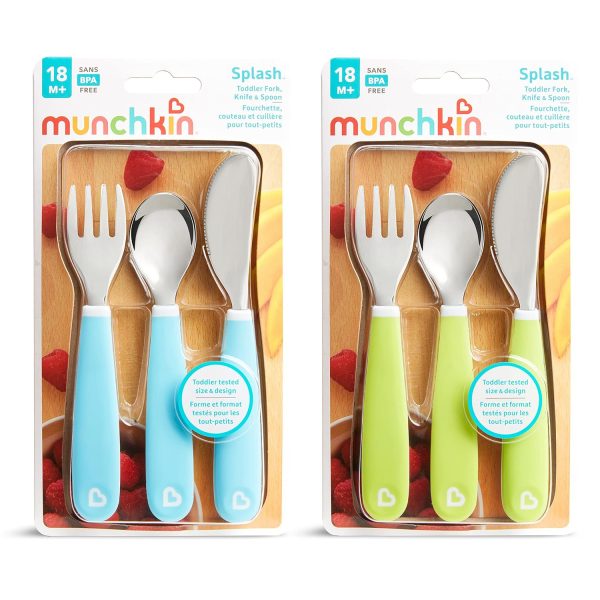 Munchkin Toddler Flatware Sets Pink Purple Utensils 6 Piece-3