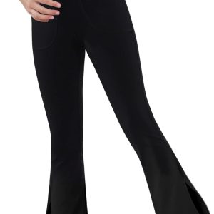 Girls Black Yoga Leggings by BrandName-0