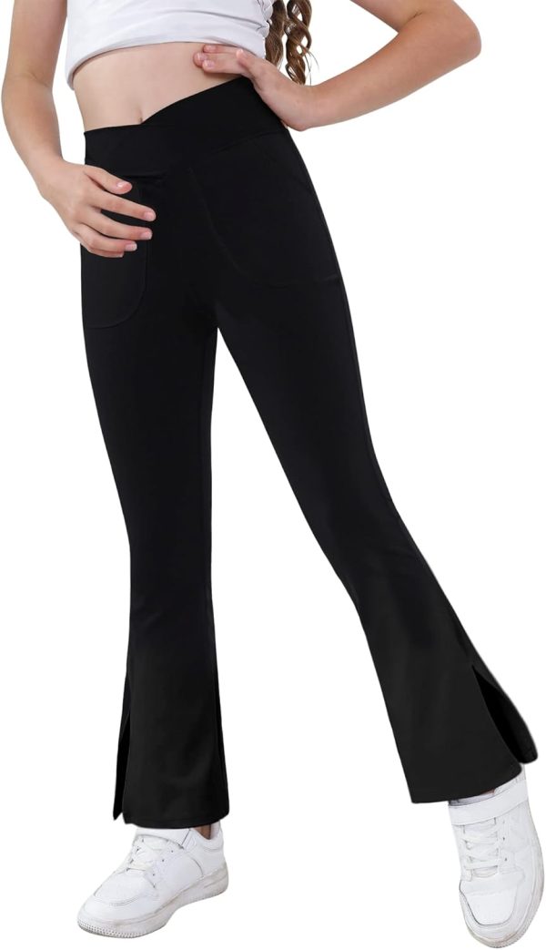 Girls Black Yoga Leggings by BrandName-0