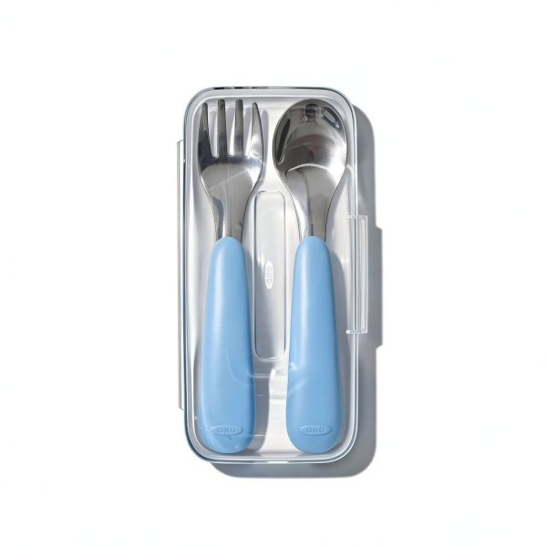 OXO Tot Stainless Steel Fork and Spoon Set for Toddlers-5