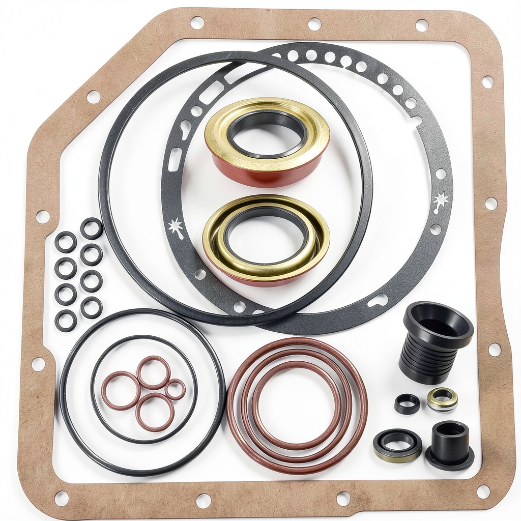 Technician installing BIGLKNM transmission seal kit in a garage