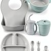 PandaEar Silicone Baby Feeding Set Pink Design-0
