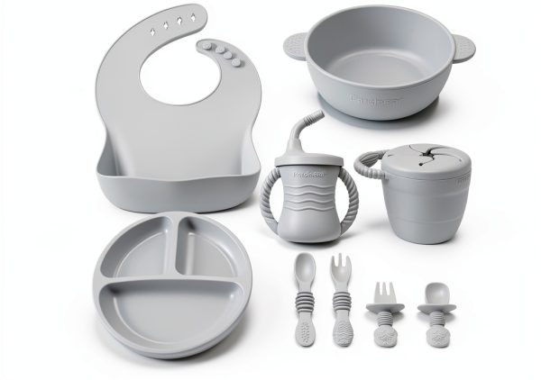 PandaEar Silicone Baby Feeding Set Pink Design-1
