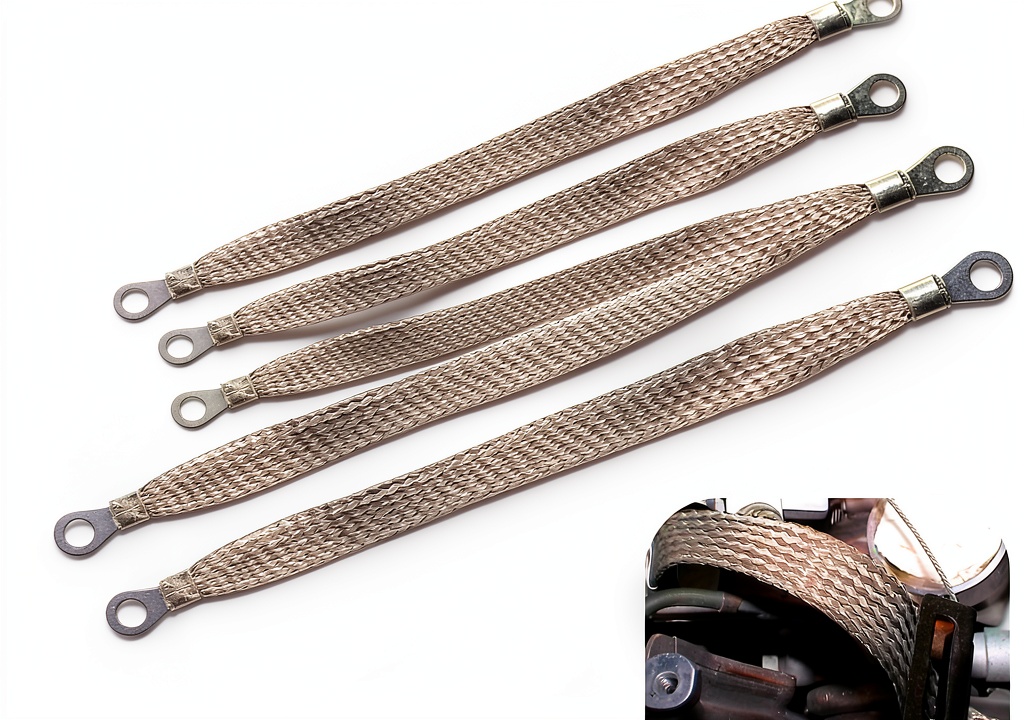 Installing Ground Strap Kit MLY Copper Braided Automotive on a workshop bench