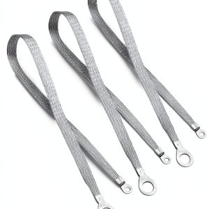 Laffoonparts Ground Strap 1/2in to 1/4in Ring Terminal Copper 3 Pack-0