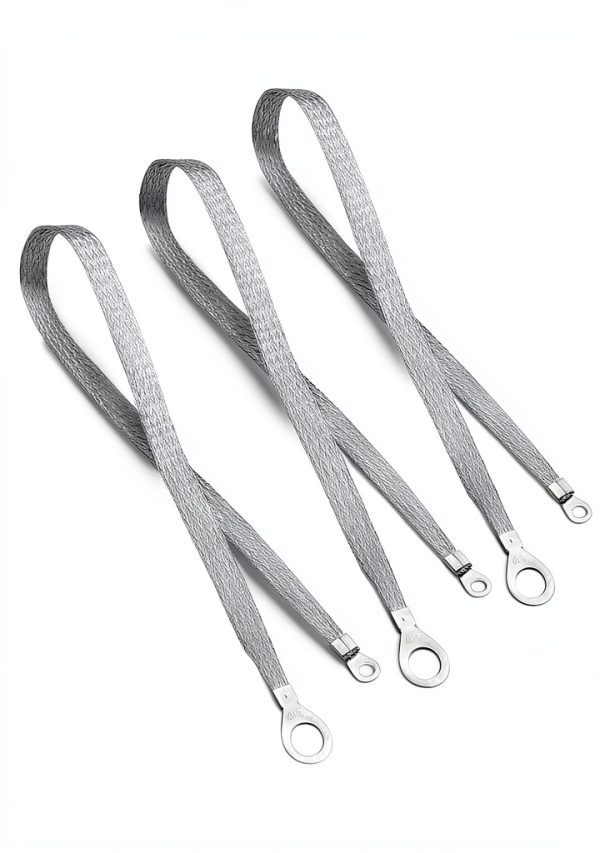 Laffoonparts Ground Strap 1/2in to 1/4in Ring Terminal Copper 3 Pack-0