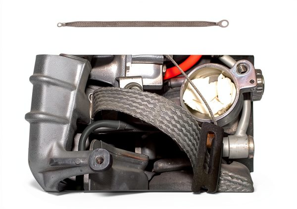 Laffoonparts Ground Strap 1/2in to 1/4in Ring Terminal Copper 3 Pack-3