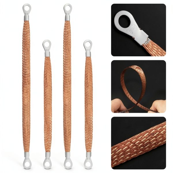 LUTER Automotive Ground Strap Kit Copper 10" x 1/2" & 13" x 1/2" (4-4