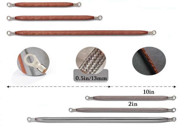 RAKDSYMC Automotive Ground Strap Kit 16-Piece 4 Sizes High-1