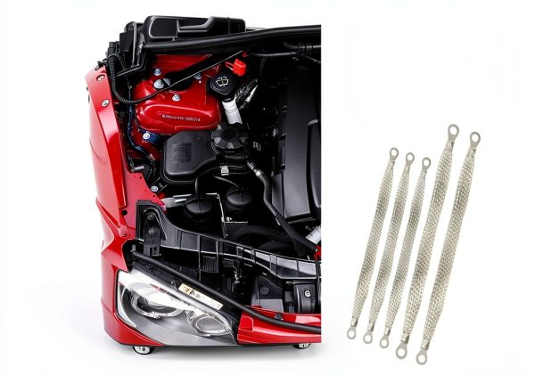 jokormo Car Grounding Strap Kit 5‑Piece Stainless Steel Silver-5