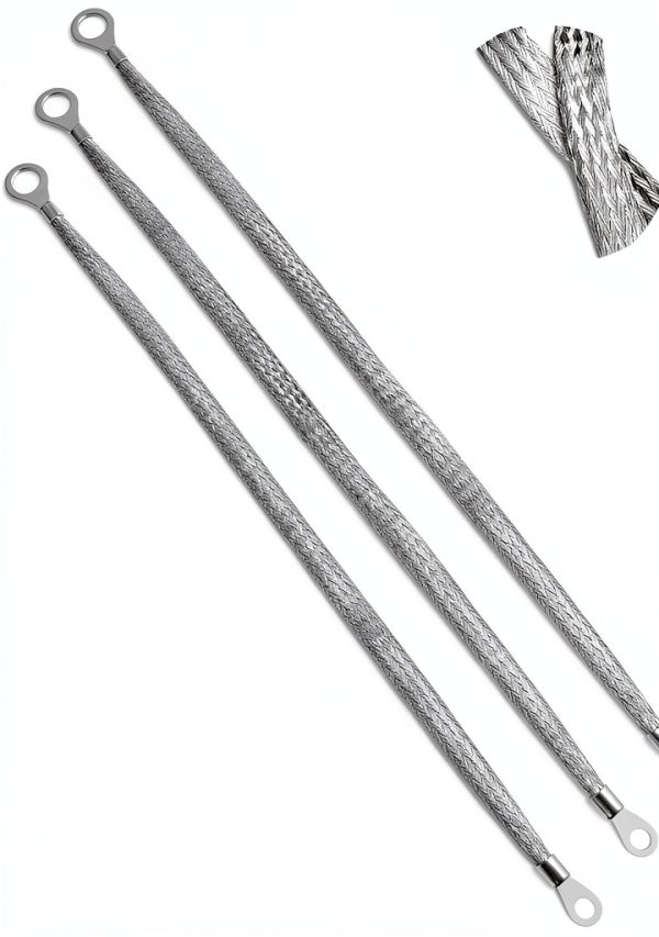 ZEYIYER Copper Grounding Strap 19.7in Silver Buckle 3‑Piece Set-0